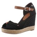 High-Heel-Sandalette TOMMY HILFIGER "BASIC OPENED TOE HIGH WEDGE" Gr. 41, braun (schwarz, braun) Damen Schuhe Sandaletten