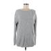 Lou & Grey Pullover Sweater: Gray Solid Tops - Women's Size Medium