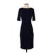 Vince Camuto Casual Dress - Sheath Crew Neck Short sleeves: Blue Print Dresses - Women's Size 2
