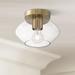 Possini Euro Gustin 8 3/4" W Antique Brass Clear Glass Ceiling Light