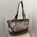Coach Bags | Large Coach Metallic East West Tote Platinum And Silver F17722 | Color: Gray/Silver | Size: Os