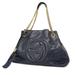 Gucci Bags | Gucci Soho Hardware Chain Shoulder Leather Navy Gold Shoulder Bag | Color: Black/Brown | Size: Os