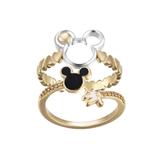 Disney Jewelry | Disney 14k Cubic Zirconia Mickey Mouse Adjustable Ring Set In Gold-Tone Msrp $50 | Color: Gold | Size: 7