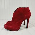 Jessica Simpson Shoes | Jessica Simpson Burgundy Suede Leather Arriel Bootiea 932 | Color: Red | Size: 8