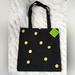 Kate Spade New York Bags | Kate Spade New York Canvas Tote Bag Black Cotton Nwt | Color: Black | Size: Os