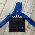 Adidas Jackets & Coats | Boys Adidas Track Zip Up Hooded Jacket Size 5 | Color: Blue/Gray | Size: 5b