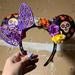 Disney Accessories | Disney Parks Mickey Ears Pixars Coco Themed Dia De Los Muertos Purple Lace Bow | Color: Black/Purple | Size: Os