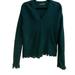 Anthropologie Sweaters | Anthropologie Knitted Sweater With V Neck And Fringe Accents, Size Small | Color: Blue/Green | Size: S