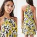 Anthropologie Dresses | Anthropologie Milly Yellow Gray Floral Swing Dress Mini Tunic Womens S | Color: Gray/Yellow | Size: S