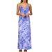 Michael Kors Dresses | Michael Michael Kors Maxi Dress. Designer Tie Dye Maxi Dress Size 1x. | Color: Blue/White | Size: 1x