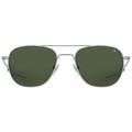 AO Original Pilot Sunglasses Matte Silver Frame 52 mm Calobar Green AOLite Nylon Lenses Bayonet Temple738921550129