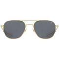 AO Original Pilot Sunglasses Gold Frame 55 mm True Color Gray AOLite Nylon Lenses Bayonet Temple738921549505