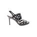 Diane von Furstenberg Heels: Black Print Shoes - Women's Size 8 - Open Toe