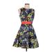 Karen Millen Casual Dress - A-Line: Blue Print Dresses - Women's Size 6