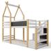 Creationstry Twin 92.60" Bunk Bed Wood in Brown/White | 92.6 H x 41.1 W x 94.2 D in | Wayfair KK-24010284