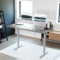 VIVO Electric x Stand Up Up Desk, Dark Walnut Table Top, Bamboo in Gray/White | 71 W x 36 D in | Wayfair DESK-KIT-1G7G-36