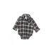 Carter's Long Sleeve Onesie: Brown Plaid Bottoms - Size 12 Month