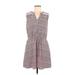 Gap Casual Dress - Mini V Neck Sleeveless: Gray Dresses - Women's Size Medium