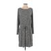 Ann Taylor Factory Casual Dress - Sweater Dress: Gray Marled Dresses - Women's Size Medium