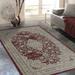 Red/White 84.25 x 59.84 x 0.35 in Indoor Area Rug - World Menagerie Crush Oriental Red/Beige Area Rug Polypropylene | Wayfair