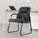 Wrought Studio™ Ergonomic Vegan Leather Office Chair w/ Sled Base Upholstered in Black/Gray | 35 H x 24.5 W x 20.5 D in | Wayfair