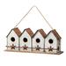 August Grove® Brindi 6.5 in x 17 in x 4 in Birdhouse Wood/Metal in Brown/White | 6.5 H x 17 W x 4 D in | Wayfair F25176D5547046E5AA41C15C2C7032FE