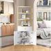 Mercer41 Veljo 74" H x 11" W Corner Bookcase in White | 74 H x 11 W x 11 D in | Wayfair 32DFFD129BDD422B9BEBE1473D9F2A4D