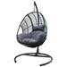 Dakota Fields Carthage Egg Chair w/ Stand Wicker/Rattan in Gray/Black | 73 H x 42 W x 46 D in | Wayfair 18987375F5C94FB4BB15A6732658CA88