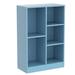 Latitude Run® Wooden 3-Tier Floor Standing Display Cabinet Organizer w/ Base Wood in Blue/Brown | 35.4 H x 19.7 W x 9.4 D in | Wayfair