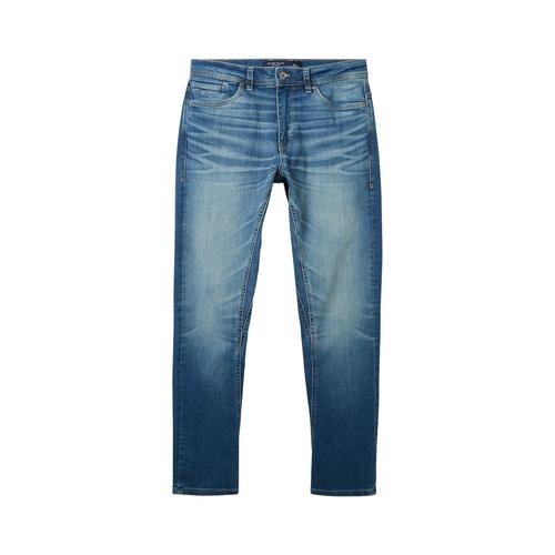 TOM TAILOR Herren Regular Tapered Jeans mit recycelter Baumwolle, blau, Uni, Gr. 32/32