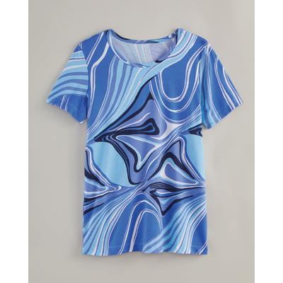 Blair Women's Haband Swirl Print Tee - Azure - XL - Womens