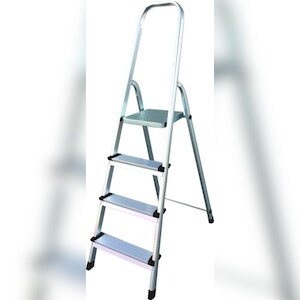 Lex Alu Stufenstehleiter Haushaltsleiter Klappleiter Trittleiter 4 stufig klappbar Image