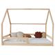 Lit cabane 140x200 barrière et sommier inclus pieds 1 cm naturel