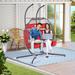 Double Outdoor Red Hanging Chair Wicker Egg Chair Lounge Swings Chair