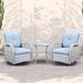 Outdoor Swivel Rocker Wicker Patio Chairs Set of 3