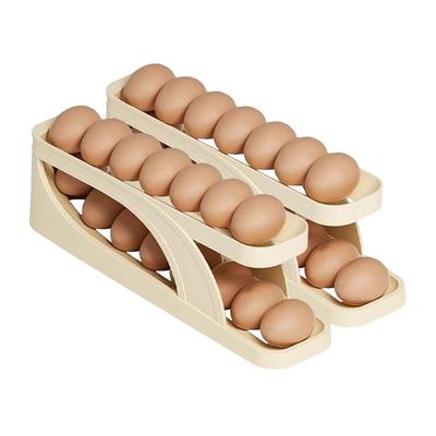 ColourTreeUSA 2-Tier Rolling Egg Dispenser and Organizer for Refrigerator Storage