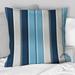Designart "Elegant Blue And White Striped Pattern" Striped Printed Throw Pillow