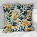 Designart "Yellow And Teal Natural Botanical Harmony " Botanical Printed Throw Pillow