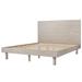 Solid Wood Grain Platform Bed Frame, Stone Gray King Size Low Profile Bed Frame, Wood Slat Support Round Legs