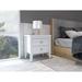 Four-Legged Modern Bedroom Nightstand for Living Room, Bedroom, with Two Drawers