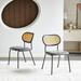 Modern Simple Leather Dining Chair with Metal Pipe and PP Back