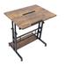 Portable Office Laptop Desk Rolling Adjustable Table Cart Computer Mobile Stand (Iron Brown)