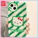 Miniso Hello Kitty Plush Stripes Iphone15Promax Cartoon 14 Full Pack 13/12 Embroidery Phone Case Girls Birthday Christmas Gift