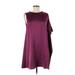 French Connection Casual Dress - Mini Crew Neck Short sleeves: Purple Solid Dresses - Women's Size 6
