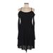 DKNY Casual Dress - A-Line Scoop Neck Long sleeves: Black Print Dresses - Women's Size 6