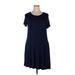KORSIS Casual Dress - A-Line: Blue Solid Dresses - Women's Size X-Large