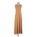 Norma Kamali Casual Dress - Formal High Neck Sleeveless: Tan Solid Dresses - Women's Size X-Small