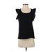 Calvin Klein Sleeveless Top Black Cold Shoulder Tops - Women's Size X-Small