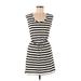 Old Navy Casual Dress - Mini Scoop Neck Sleeveless: Black Stripes Dresses - Women's Size X-Small