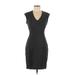 Calvin Klein Casual Dress - Sheath V Neck Sleeveless: Black Print Dresses - Women's Size 6